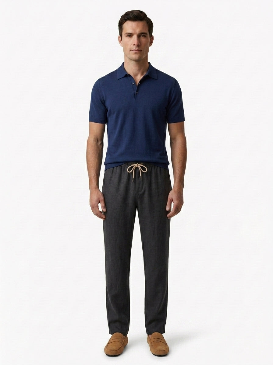 100% European Linen Drawstring Beach Pants