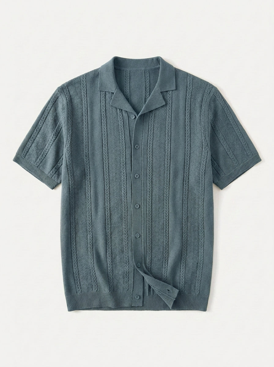 Vintage Knit Button Up Shirt