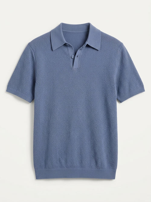 100% Organic Cotton Mesh-Stitch Sweater Polo