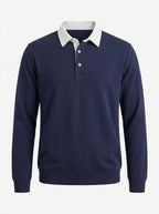 Polo Collar Long Sleeve Sweatshirt