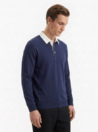 Polo Collar Long Sleeve Sweatshirt