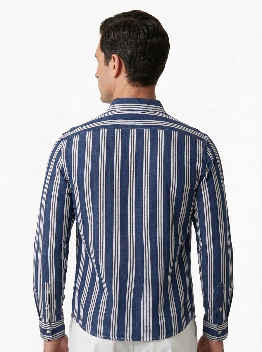 Striped Linen Cotton Resort Shirt