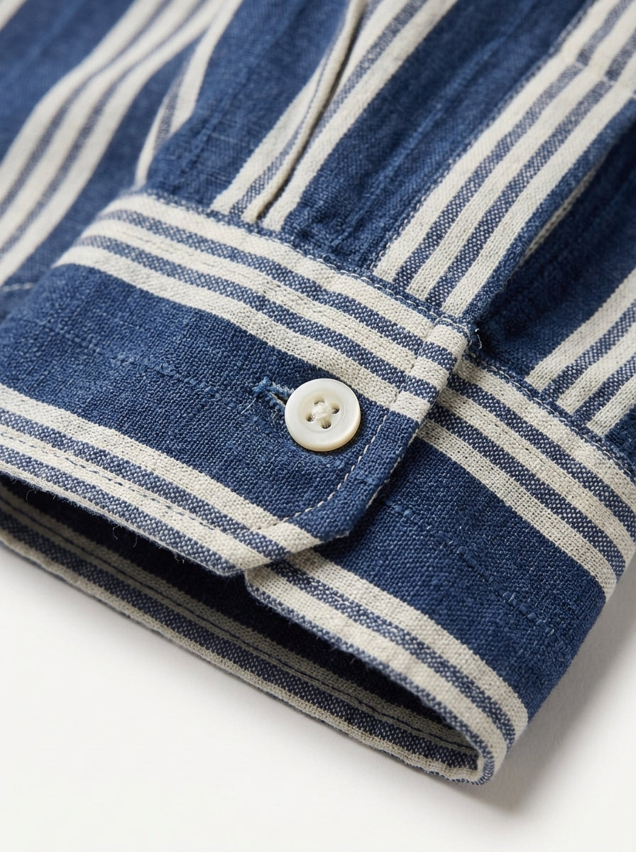 Striped Linen Cotton Resort Shirt