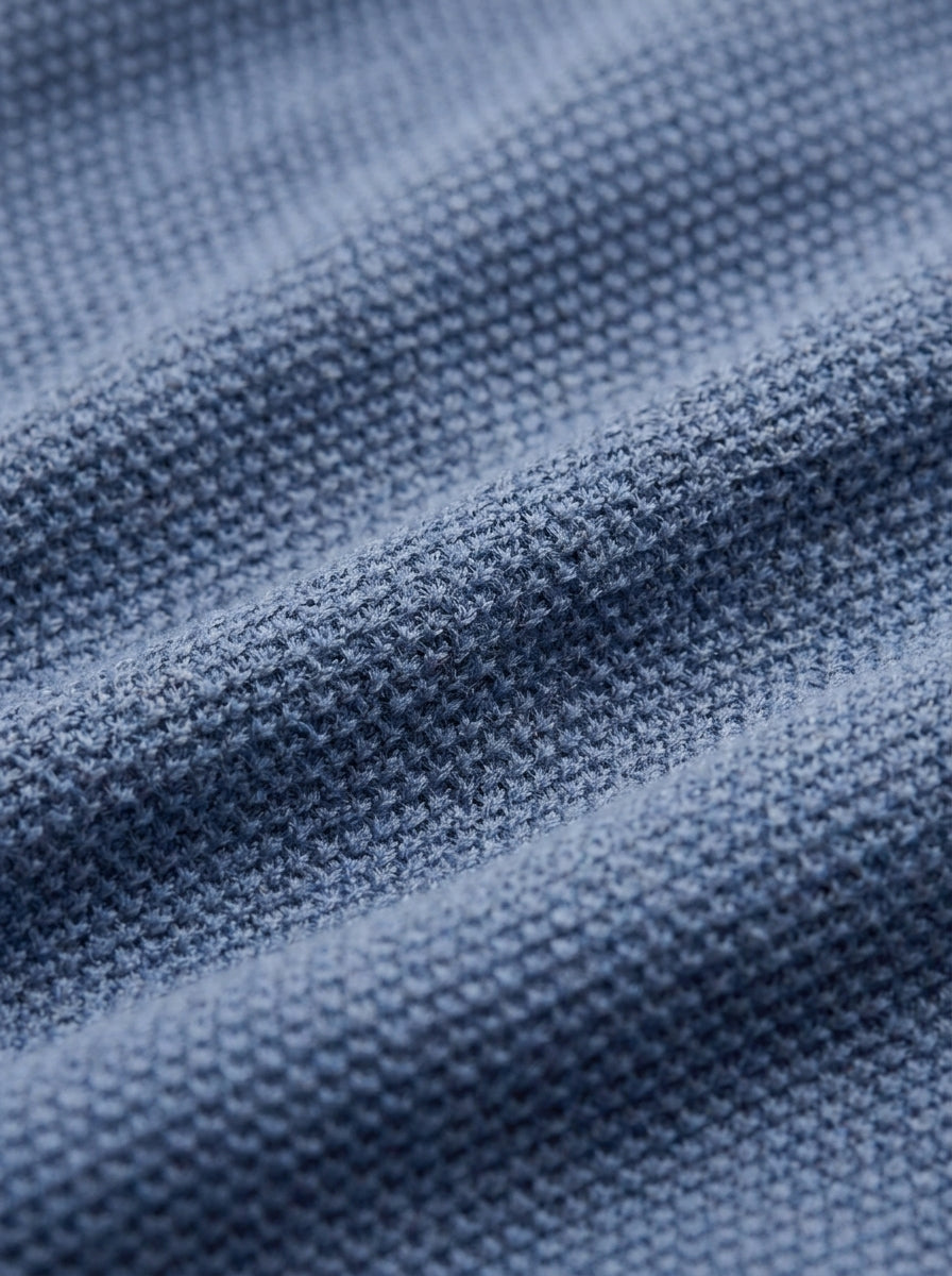 100% Organic Cotton Mesh-Stitch Sweater Polo