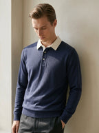 Polo Collar Long Sleeve Sweatshirt