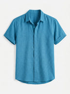 Men's Linen Cotton Blend Short Sleeve Shirt