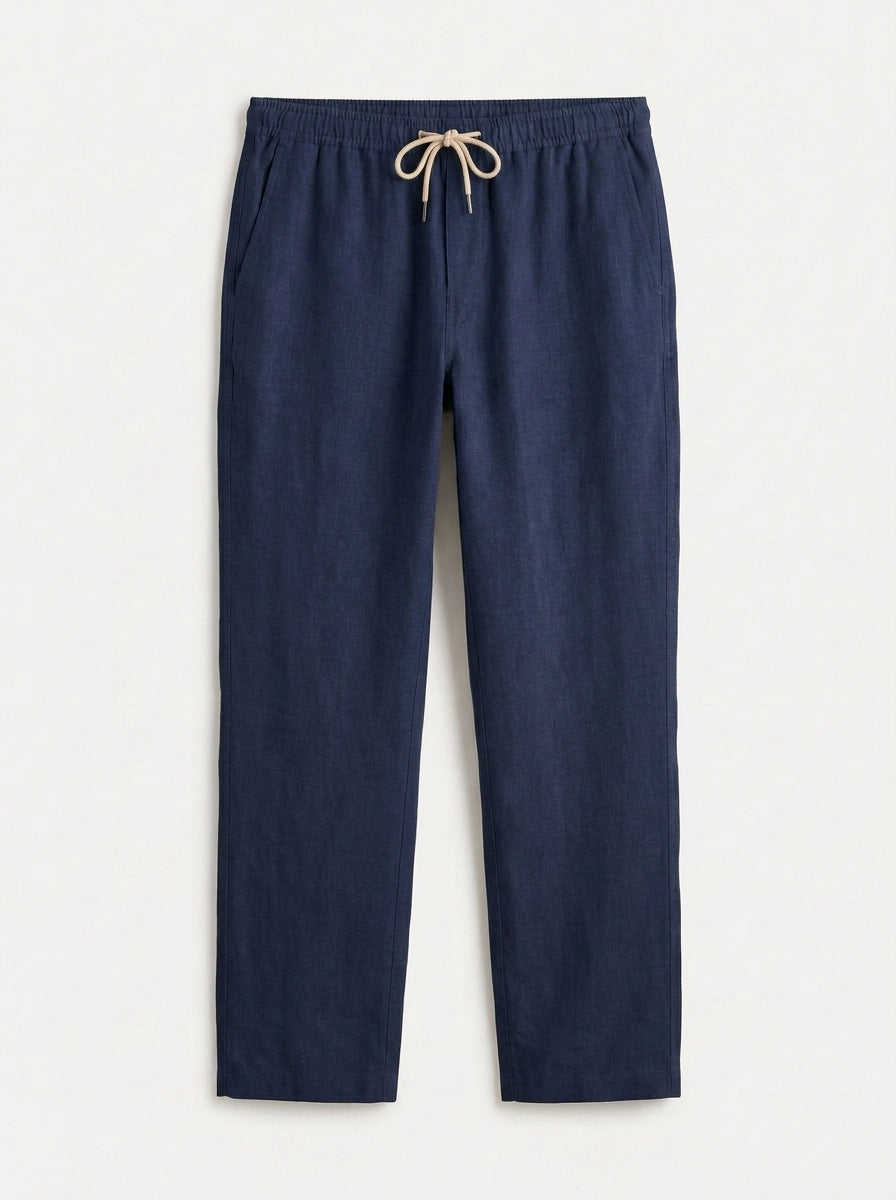 100% European Linen Drawstring Beach Pants