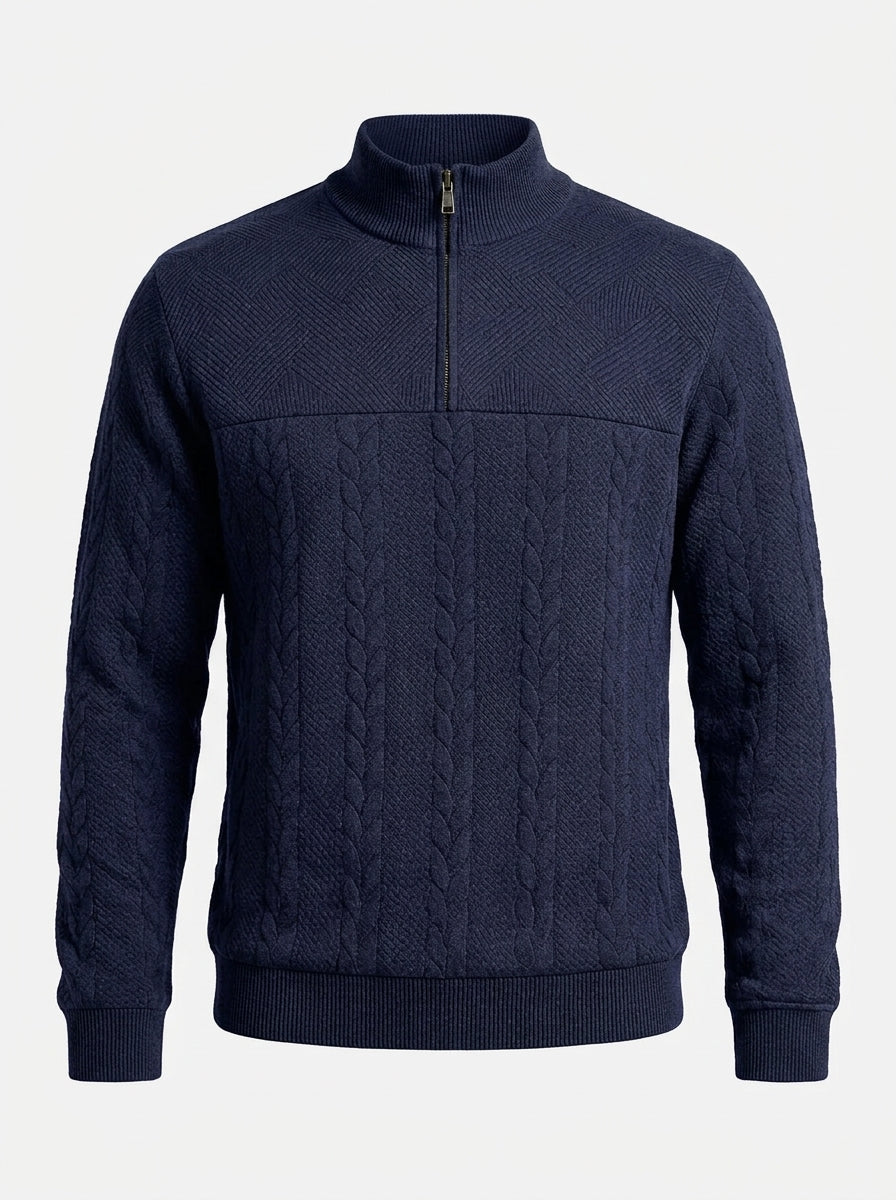 Men's Quarter-Zip Textured Pullover Sweatshirt