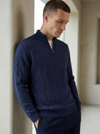 Men's Quarter-Zip Textured Pullover Sweatshirt