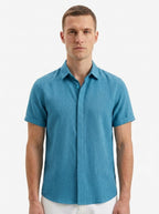 Men's Linen Cotton Blend Short Sleeve Shirt