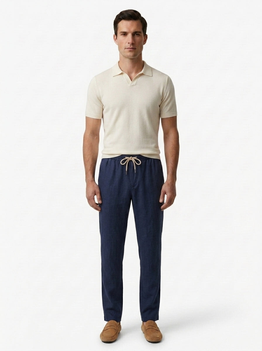 100% European Linen Drawstring Beach Pants