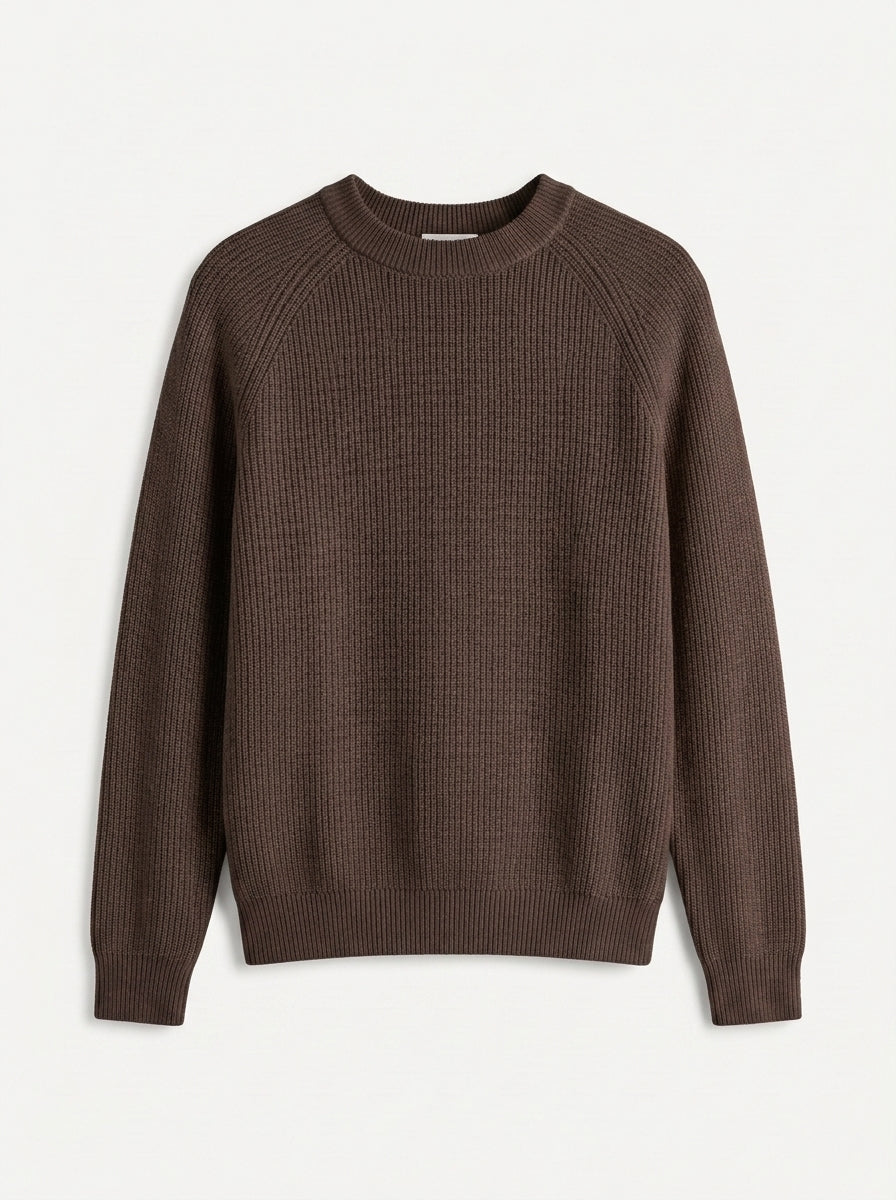 100% Organic Cotton Ribbed Crewneck Sweater