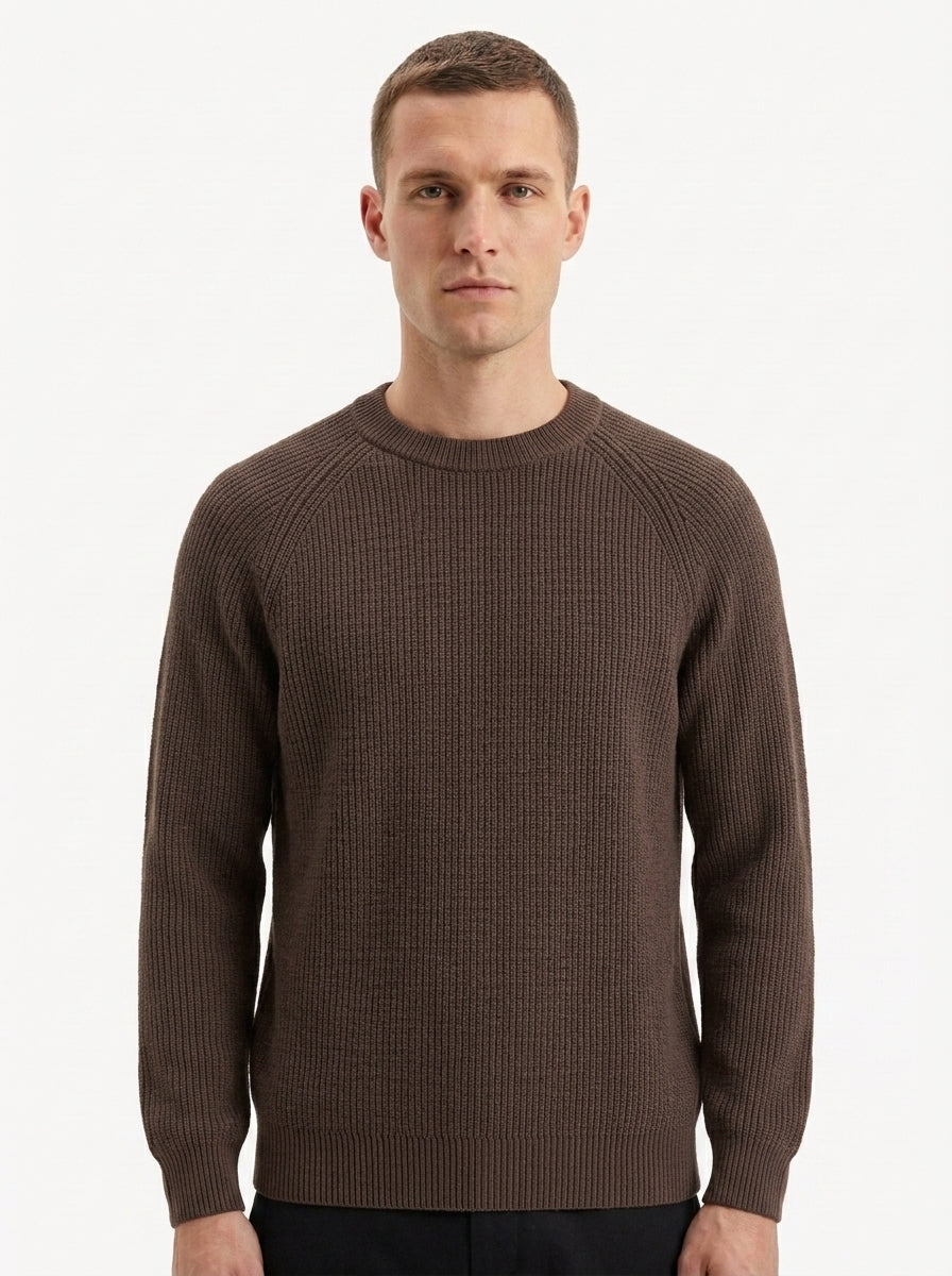 100% Organic Cotton Ribbed Crewneck Sweater