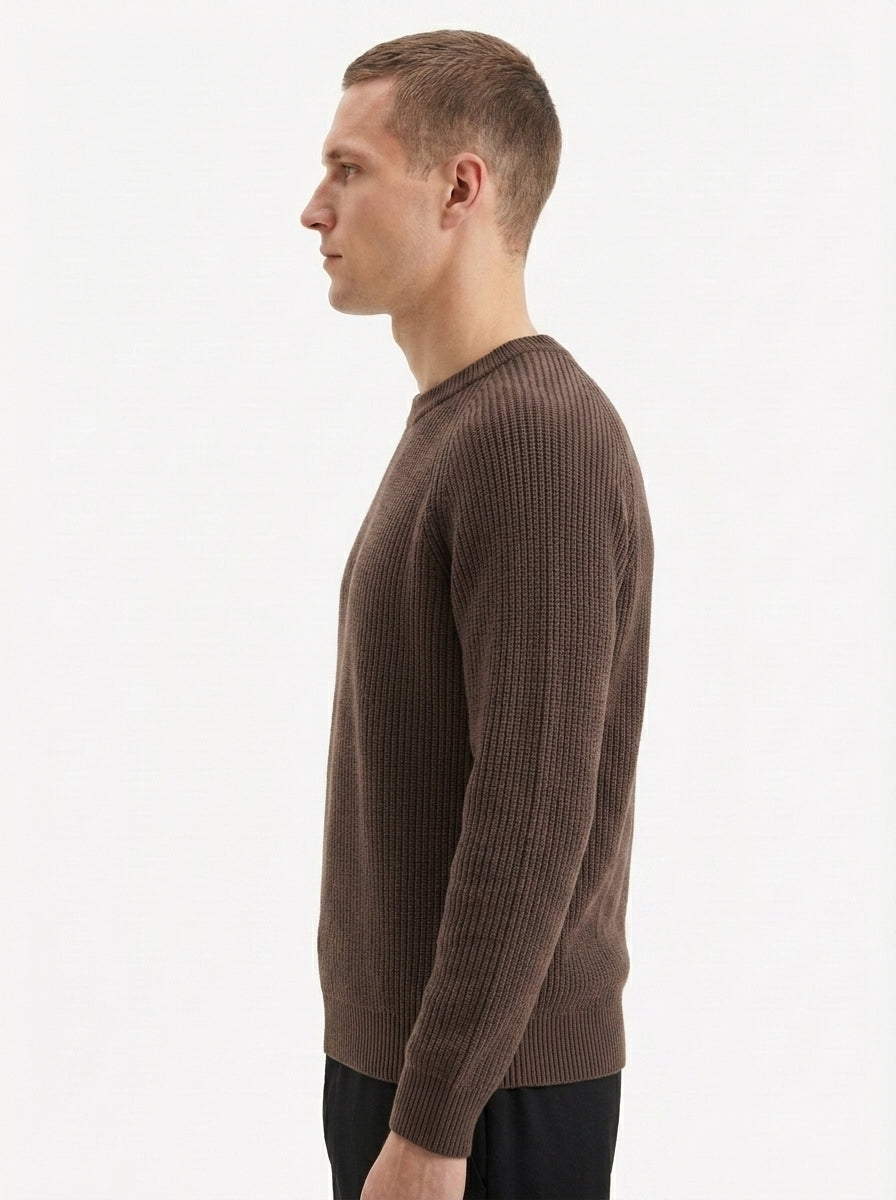 100% Organic Cotton Ribbed Crewneck Sweater