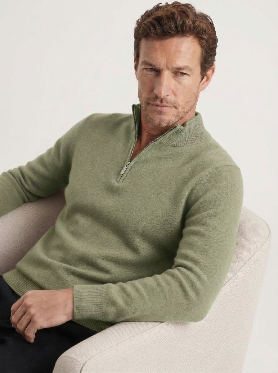 Wool Blend Half-Zip Sweater