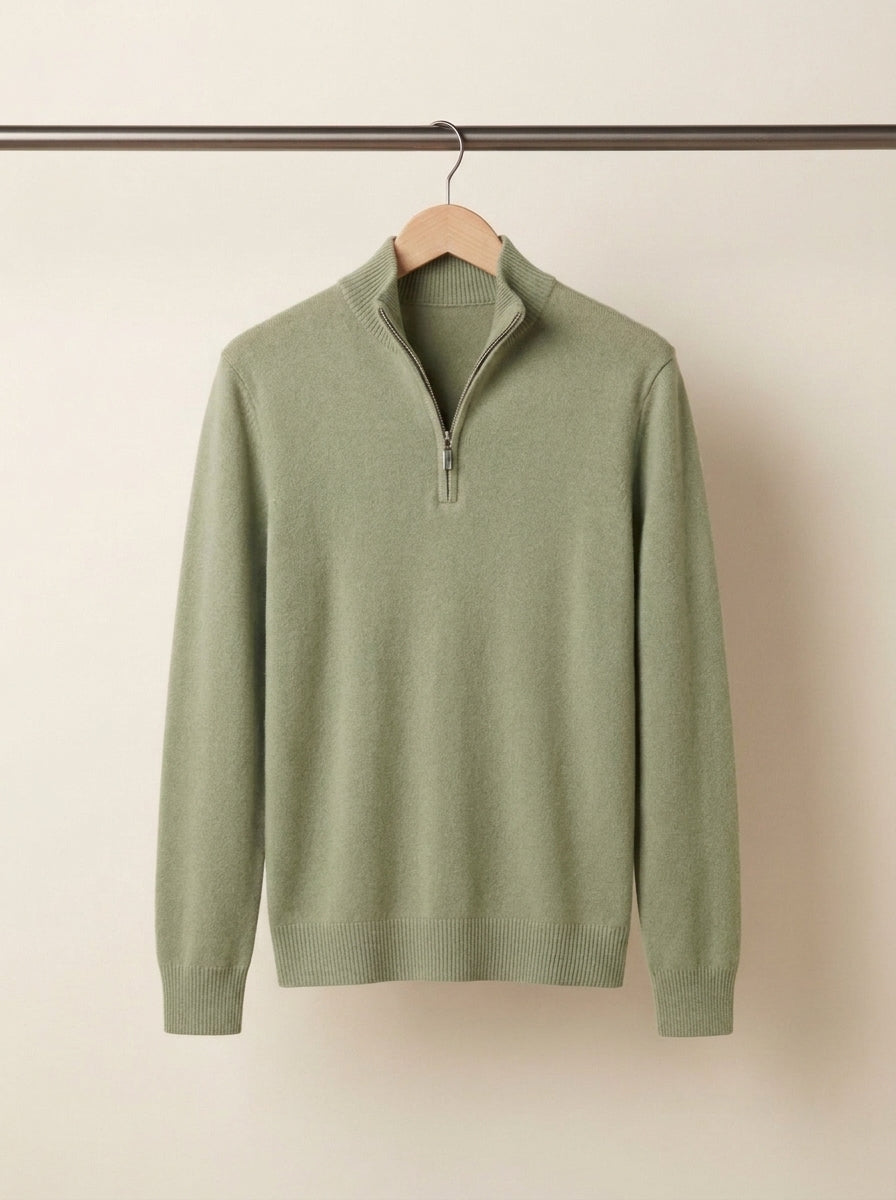 Wool Blend Half-Zip Sweater