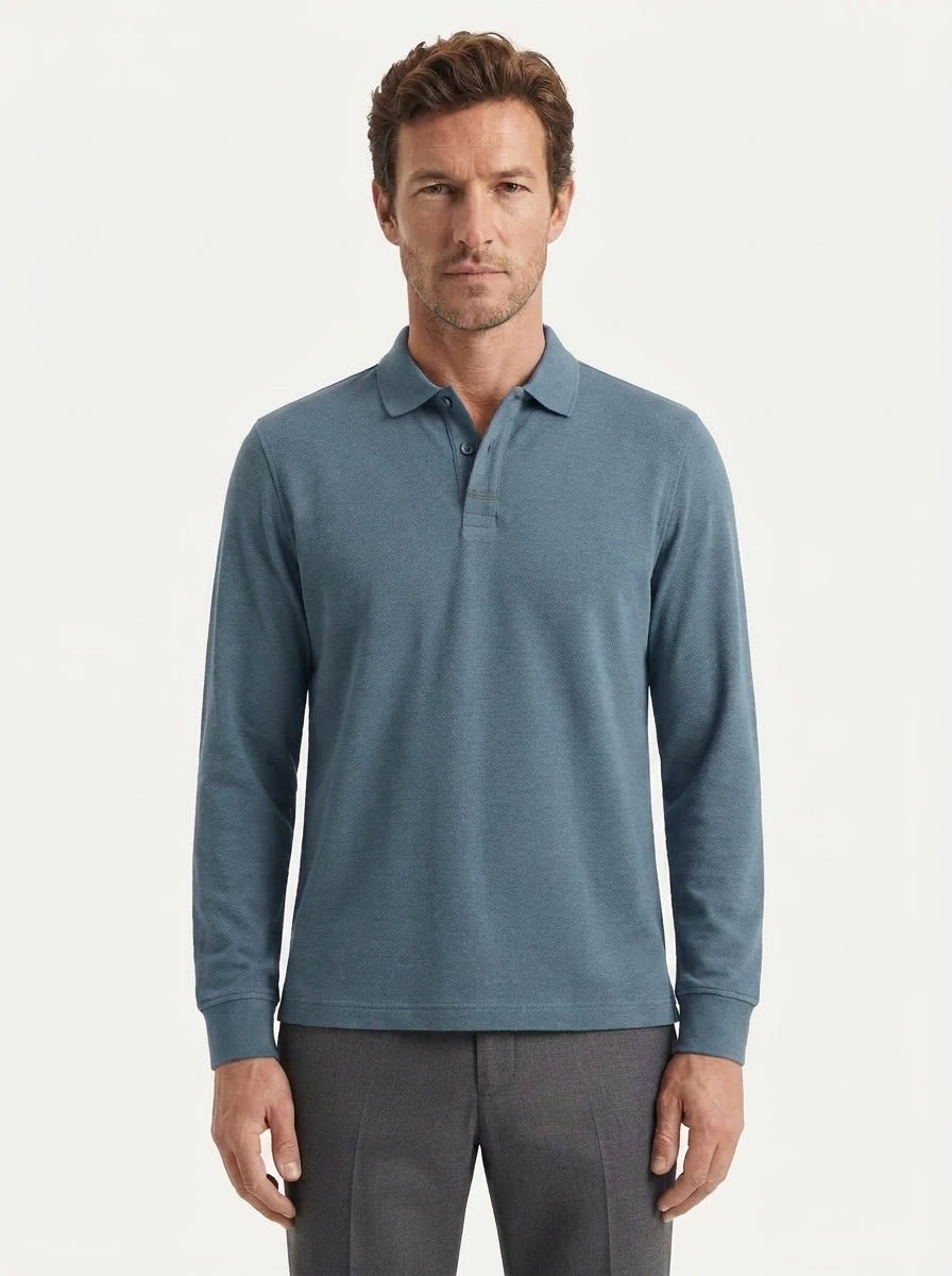 Classic Long-Sleeve Polo Shirt