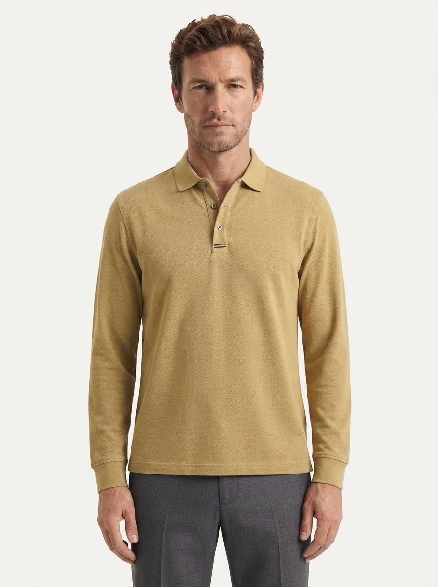 Classic Long-Sleeve Polo Shirt