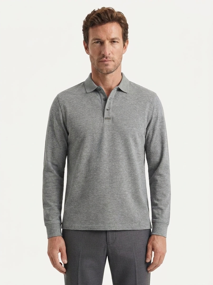 Classic Long-Sleeve Polo Shirt