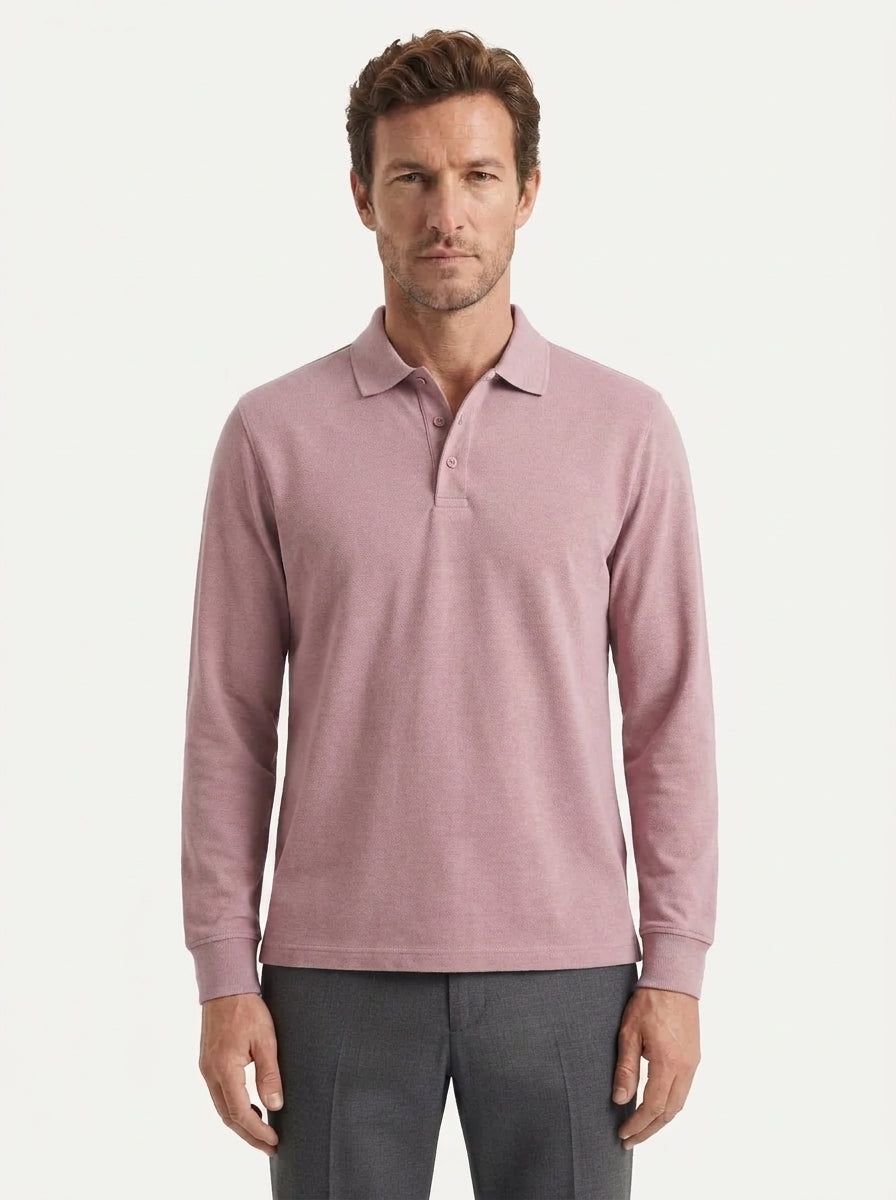 Classic Long-Sleeve Polo Shirt
