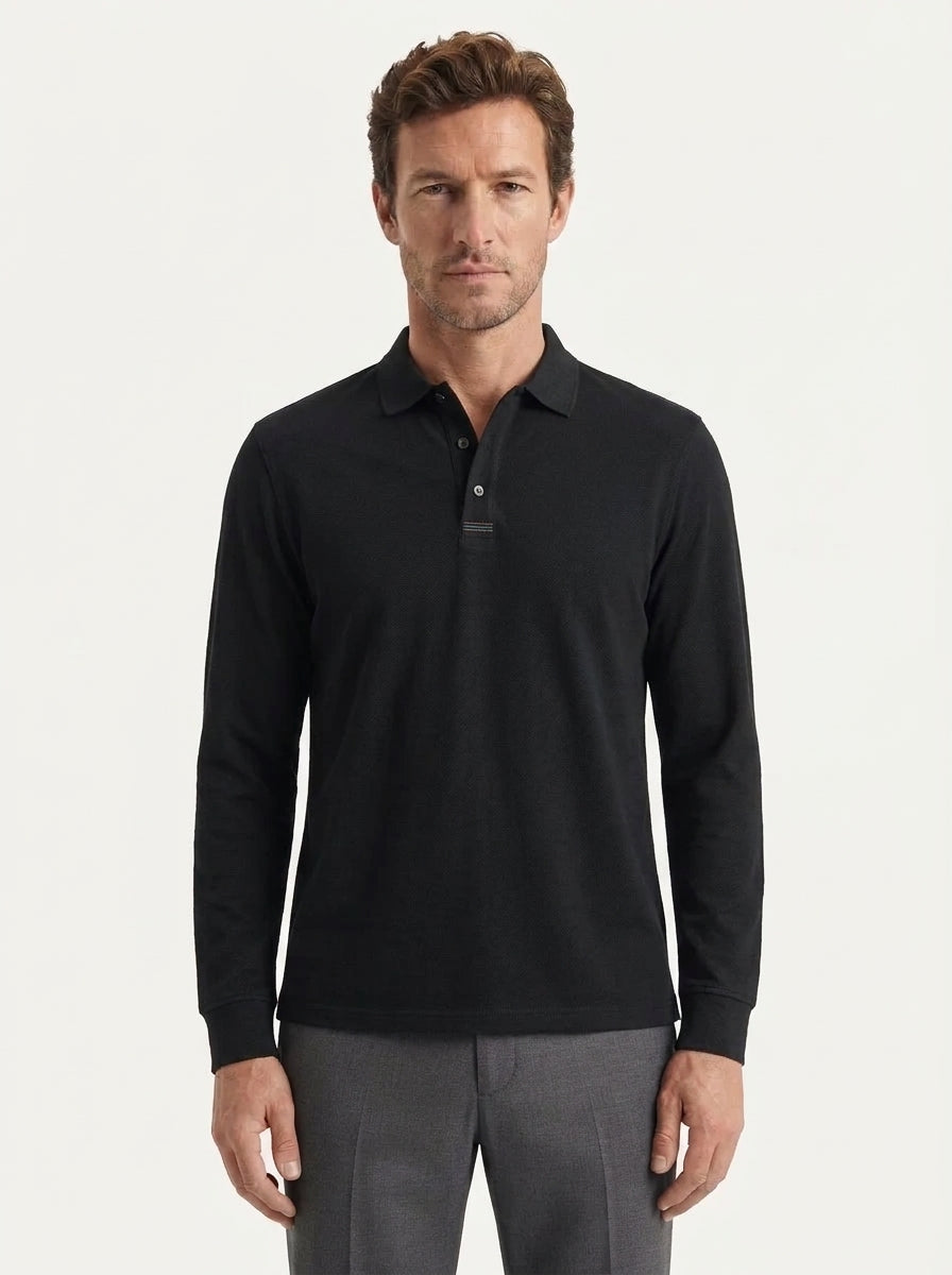 Classic Long-Sleeve Polo Shirt