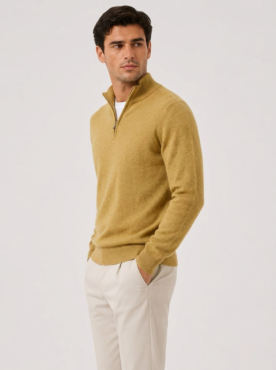 Quarter Zip Knit Sweater Lightweight Warm Pullover