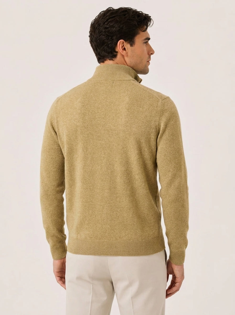 Quarter Zip Knit Sweater Lightweight Warm Pullover