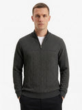 Men's Quarter-Zip Textured Pullover Sweatshirt