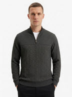 Men's Quarter-Zip Textured Pullover Sweatshirt