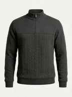 Men's Quarter-Zip Textured Pullover Sweatshirt