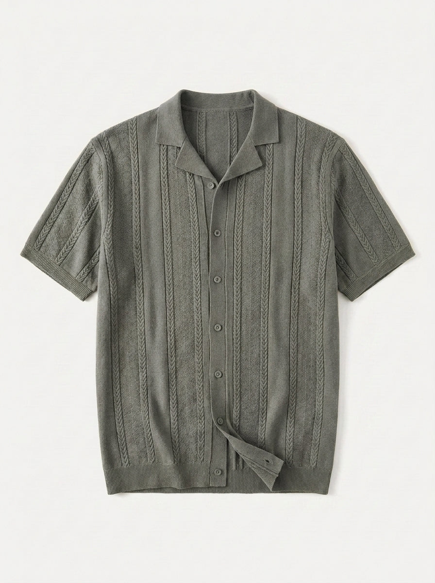 Vintage Knit Button Up Shirt