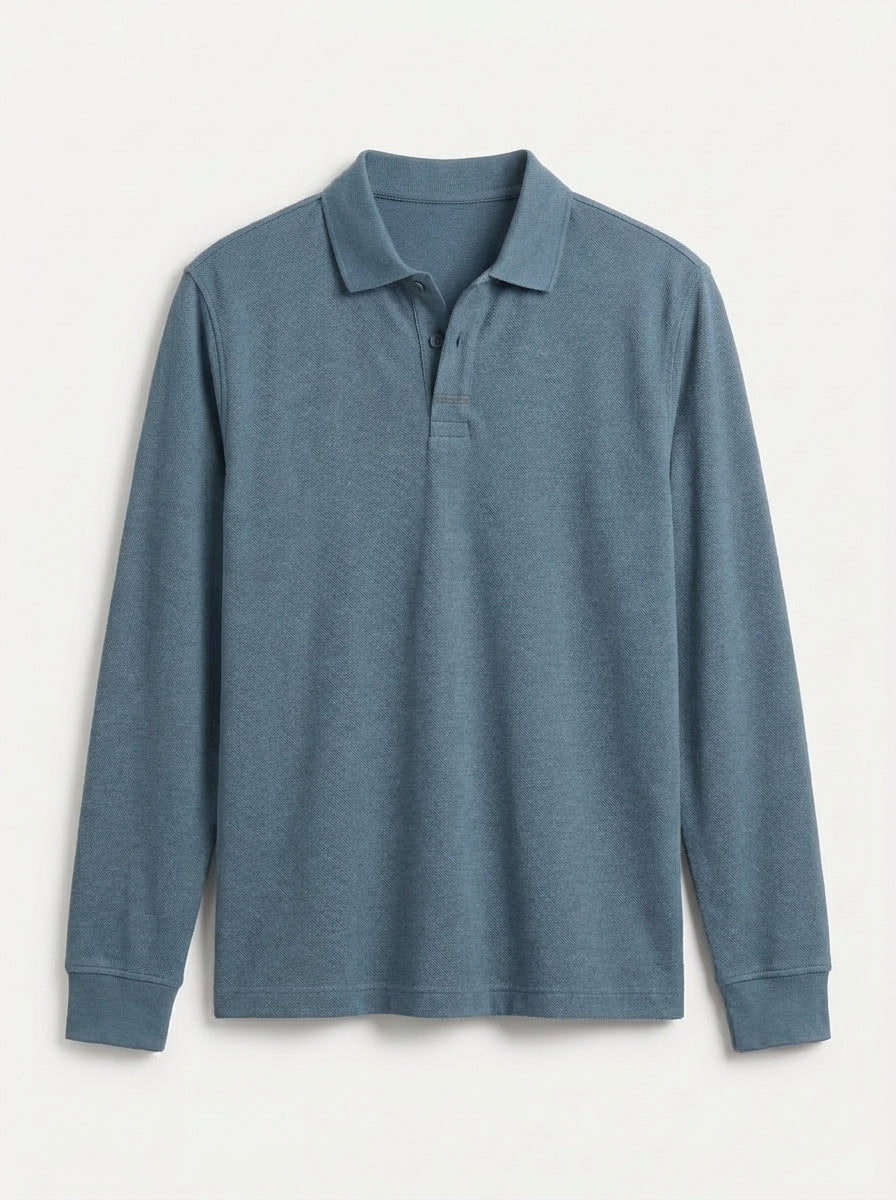 Classic Long-Sleeve Polo Shirt