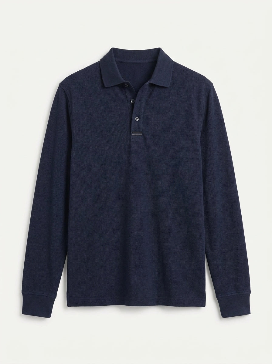 Classic Long-Sleeve Polo Shirt