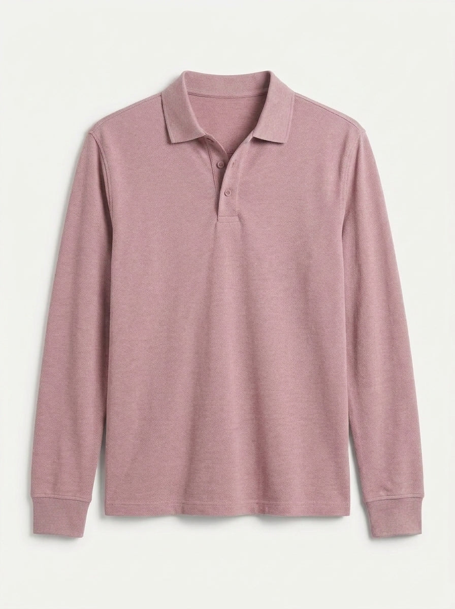 Classic Long-Sleeve Polo Shirt