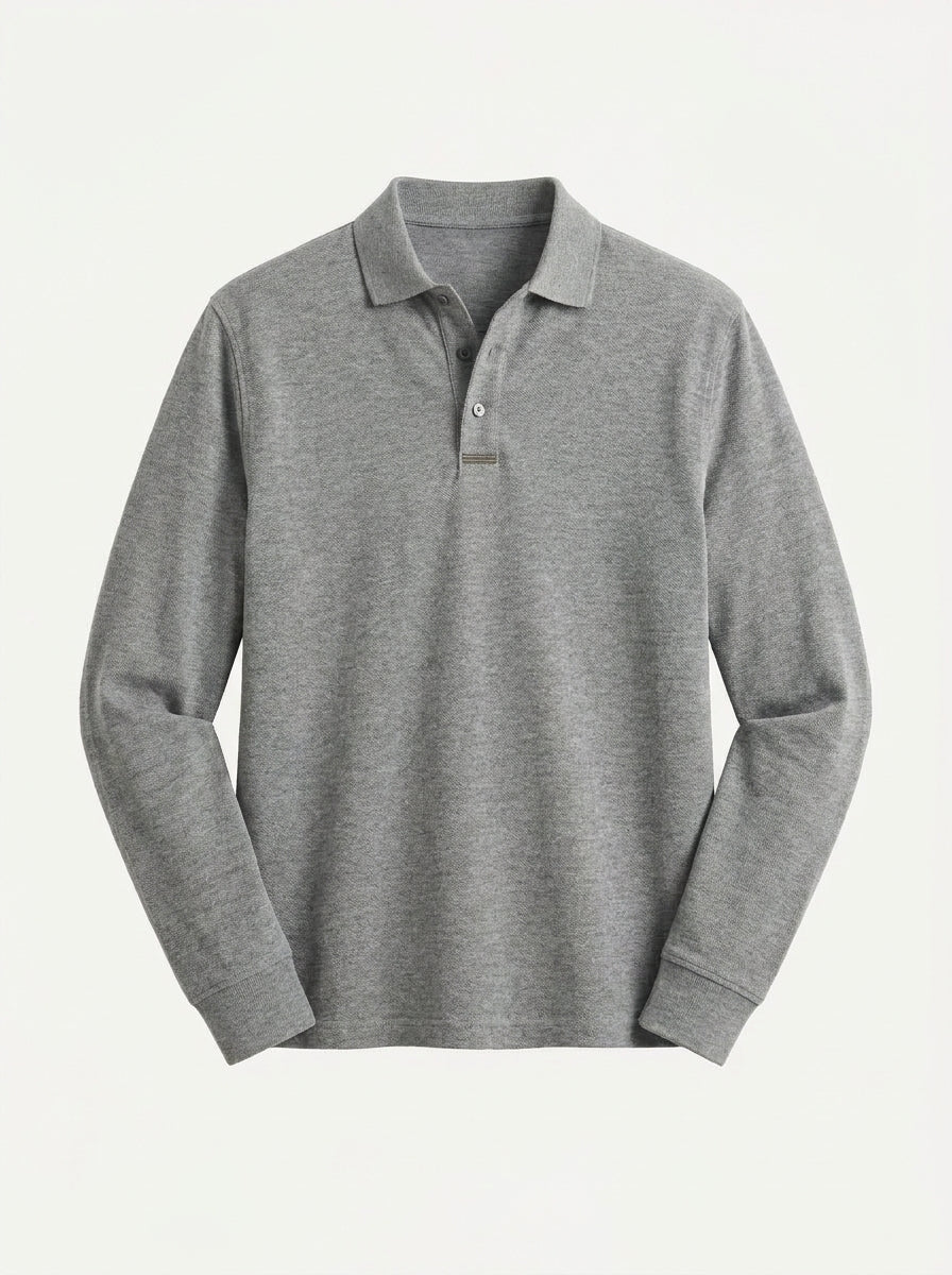 Classic Long-Sleeve Polo Shirt