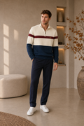 Men's Tailored Cotton Quarter-Zip Sweater