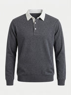Polo Collar Long Sleeve Sweatshirt