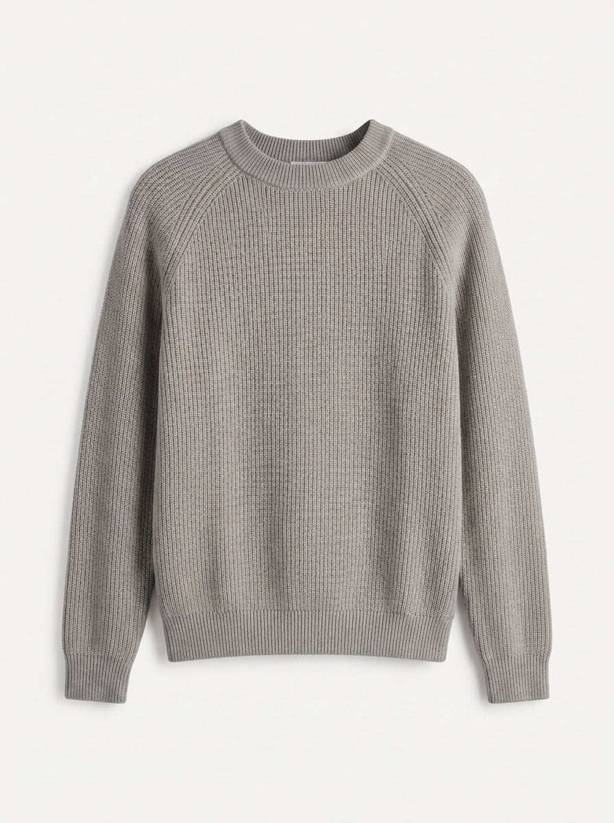 100% Organic Cotton Ribbed Crewneck Sweater