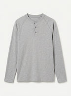 Cotton Modal Long Sleeve Henley Tee