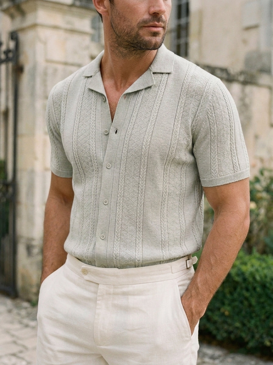 Vintage Knit Button Up Shirt