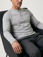 Cotton Modal Long Sleeve Henley Tee