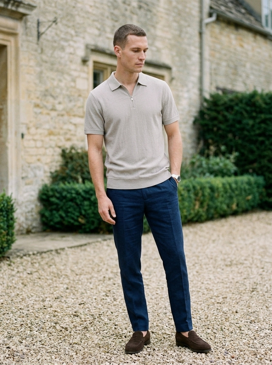 Men's Lightweight Linen Polo