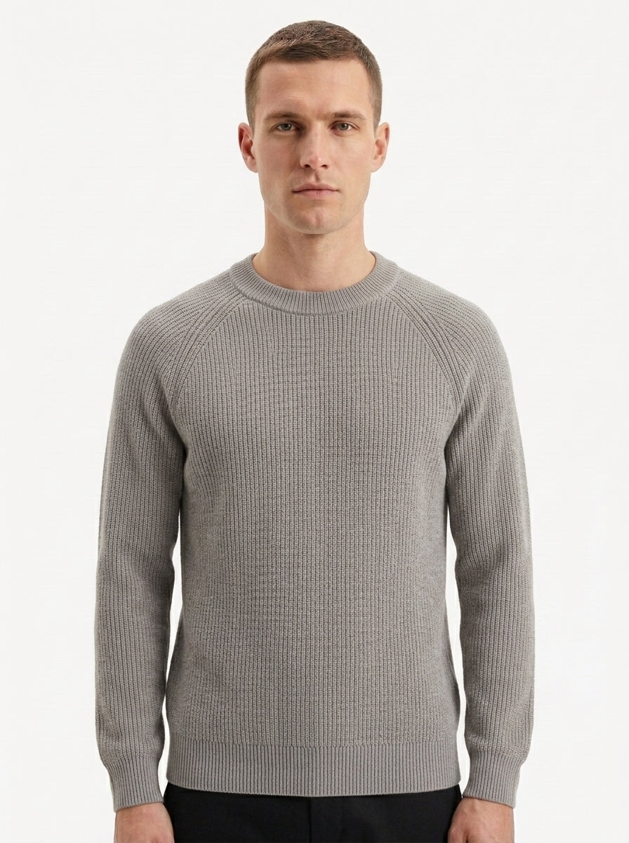 100% Organic Cotton Ribbed Crewneck Sweater
