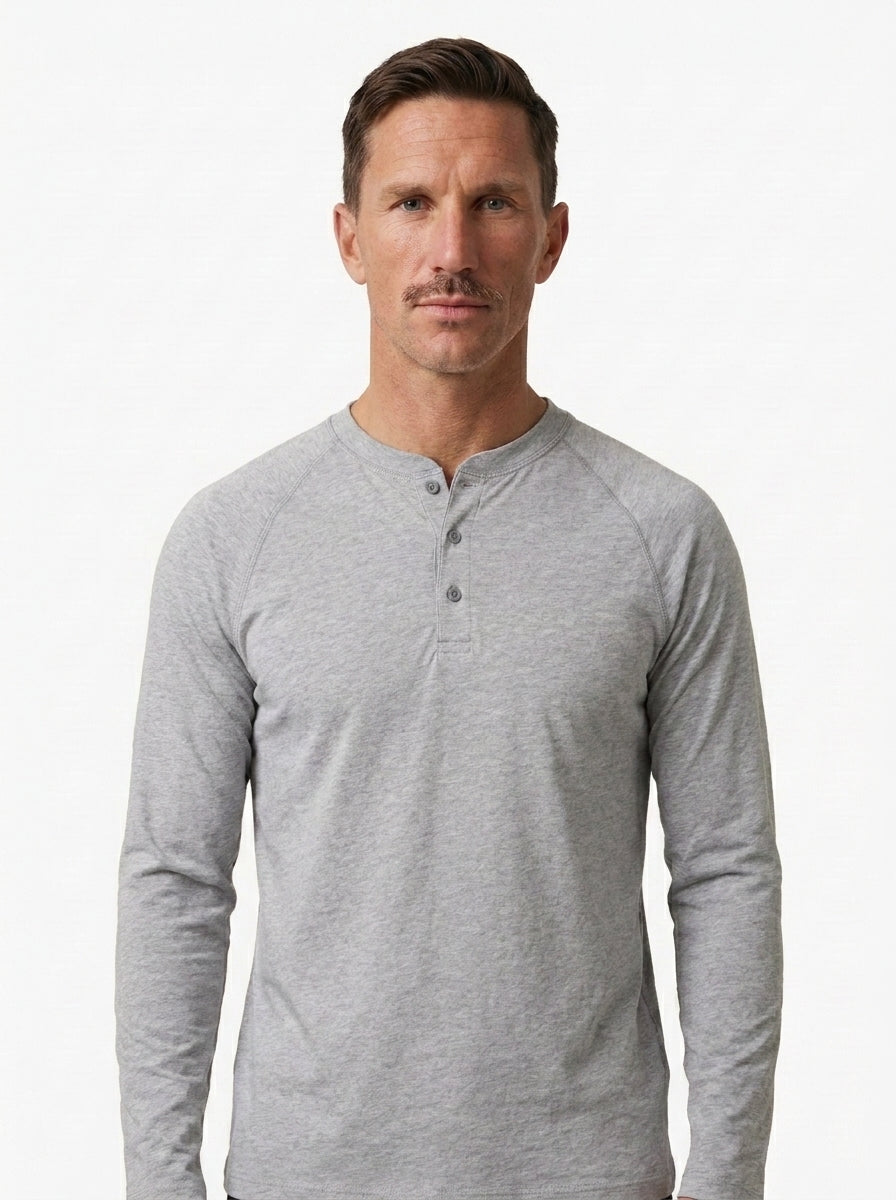 Cotton Modal Long Sleeve Henley Tee