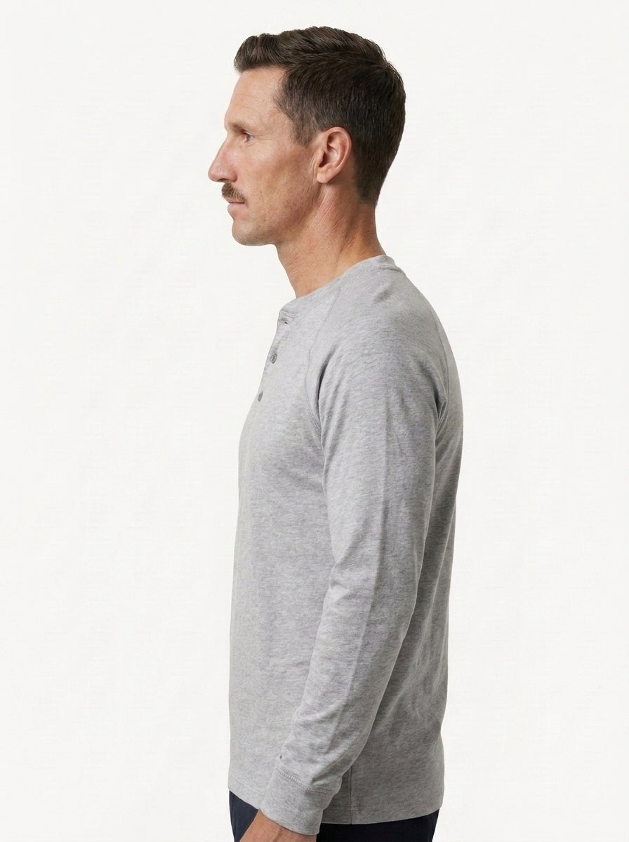 Cotton Modal Long Sleeve Henley Tee