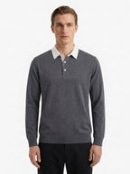Polo Collar Long Sleeve Sweatshirt