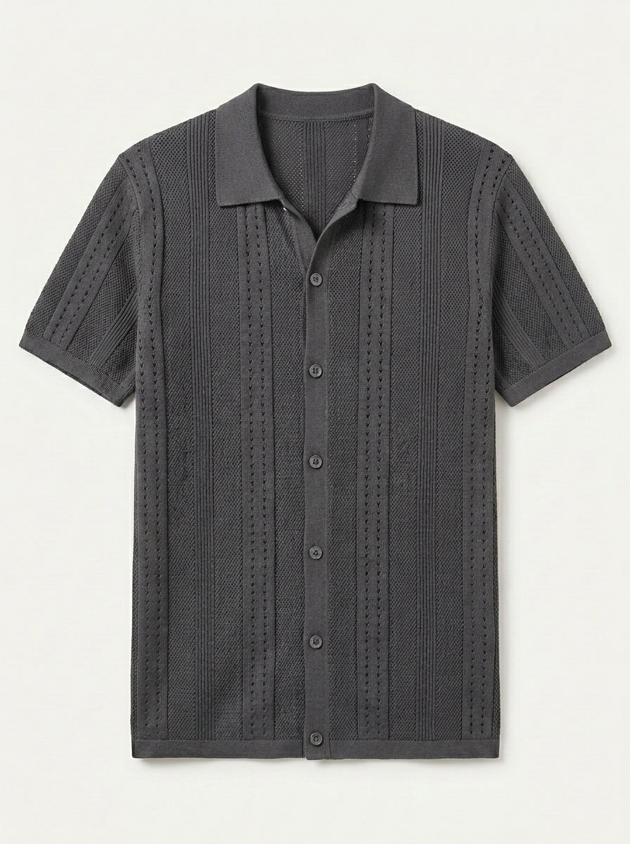 Vintage Knit Button Up Shirt