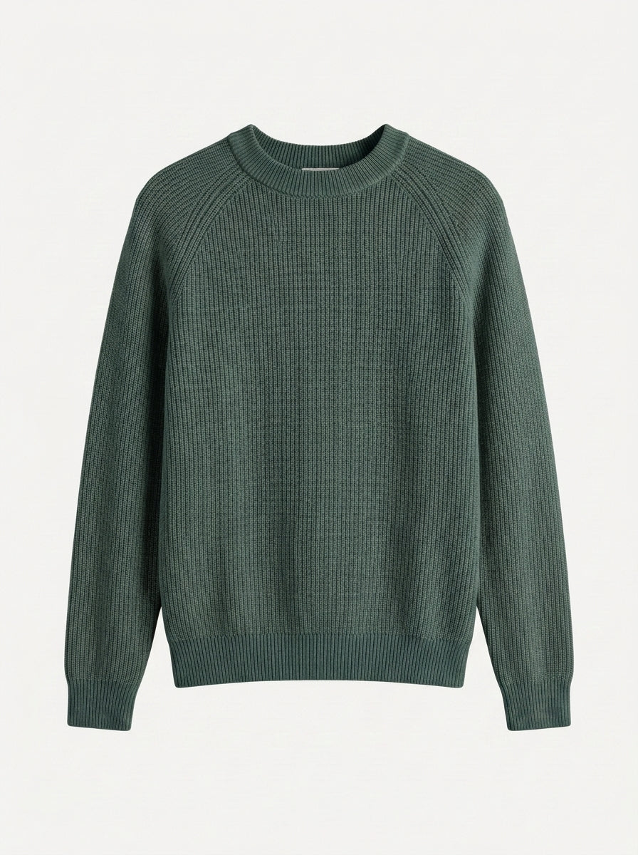 100% Organic Cotton Ribbed Crewneck Sweater