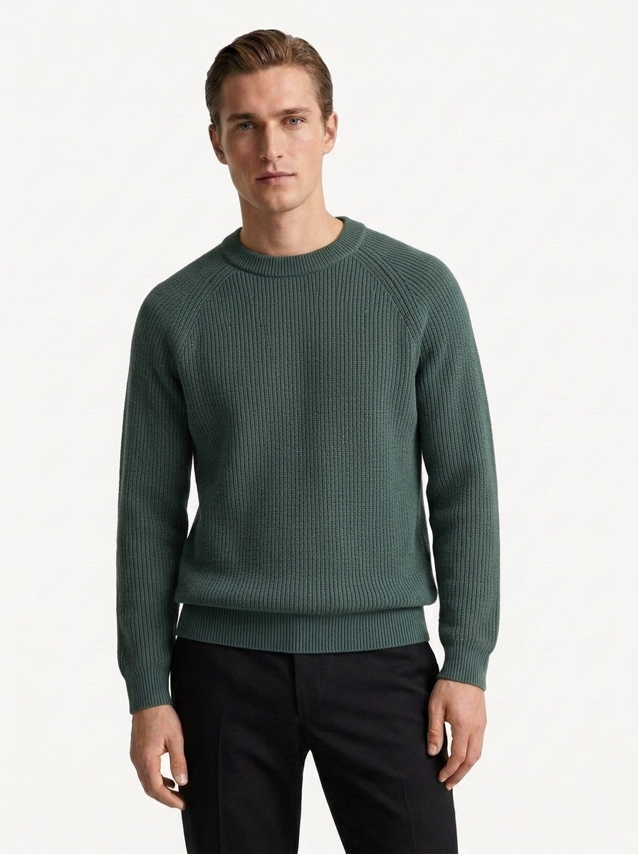 100% Organic Cotton Ribbed Crewneck Sweater