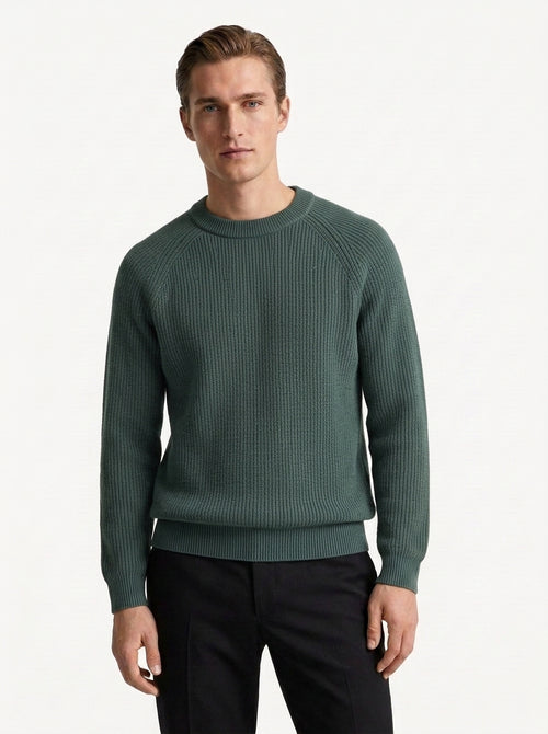 100% Organic Cotton Ribbed Crewneck Sweater